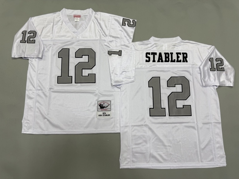 Men 2025 Nike Oakland Raiders #12 Stabler white Throwback Limited NFL Jersey style 003->oakland raiders->NFL Jersey